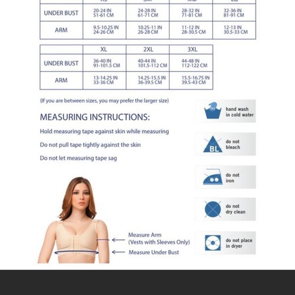 Isabella Short Sleeve Breast Augmentation/Reduction Support Bra/Vest (Sz Large) - Picture 5 of 5